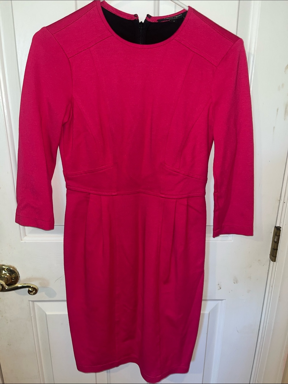 Nanette Lepore Hot Pink Sheath Dress 3/4 Sleeve Women’s Size 2